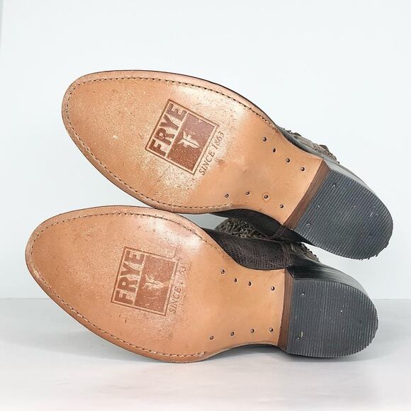 Frye Deborah Deco Tall Studded Crackle Leather Western Boots Women’s 6.5 Shoes - Picture 11 of 12